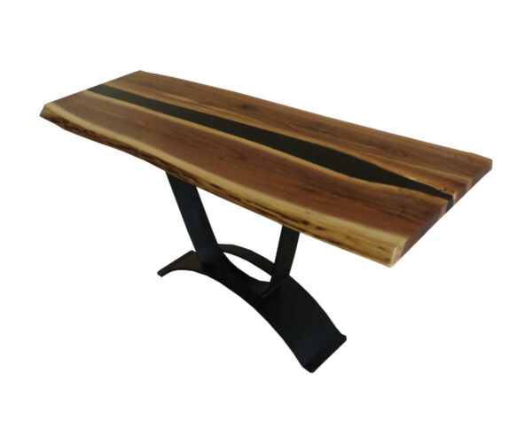 Walnut Sofa Table - Flint Stone Base